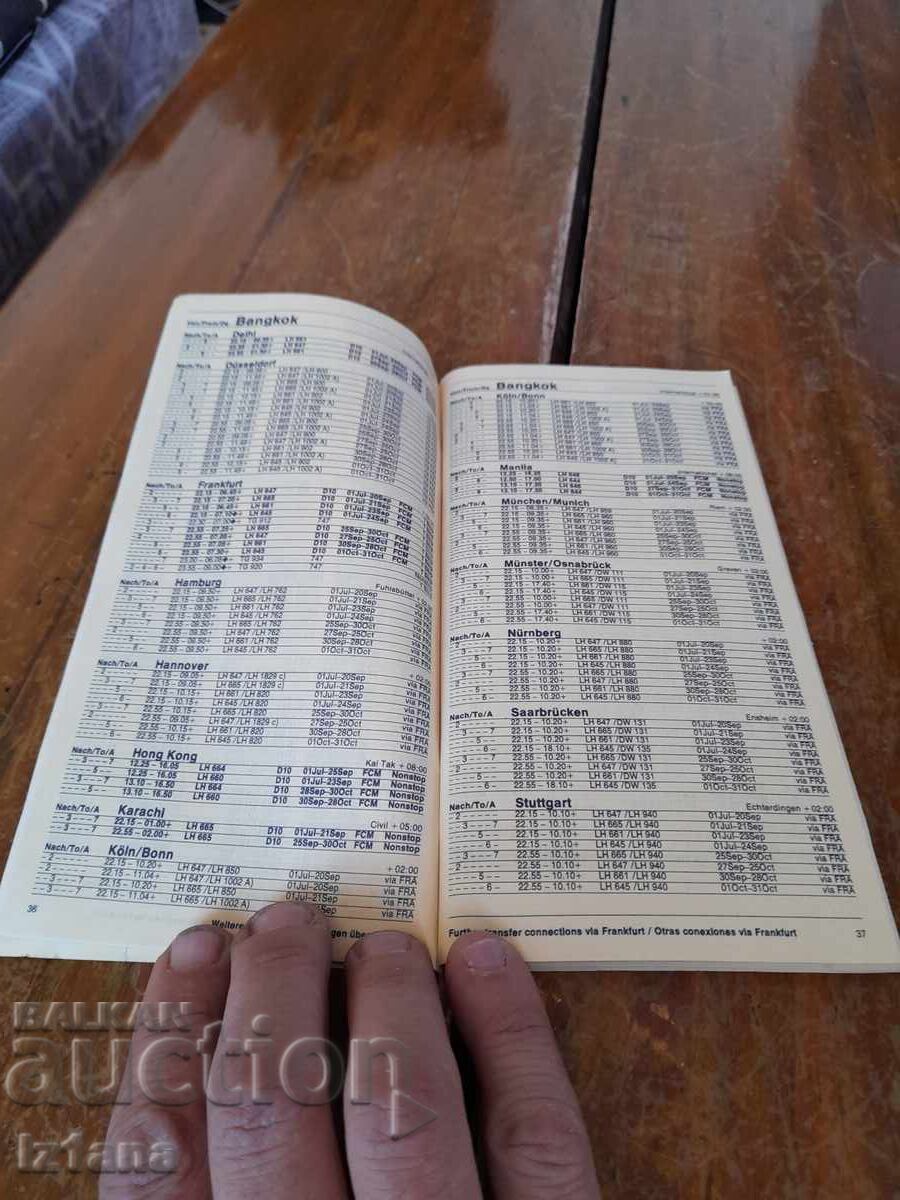 Auction Old Lufthansa Airplane Flight Schedule Auction Old Lufthansa Airplane Flight Schedule