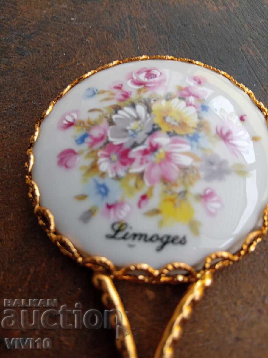 Licitație Oglindă veche Limoges bronz, Aurire