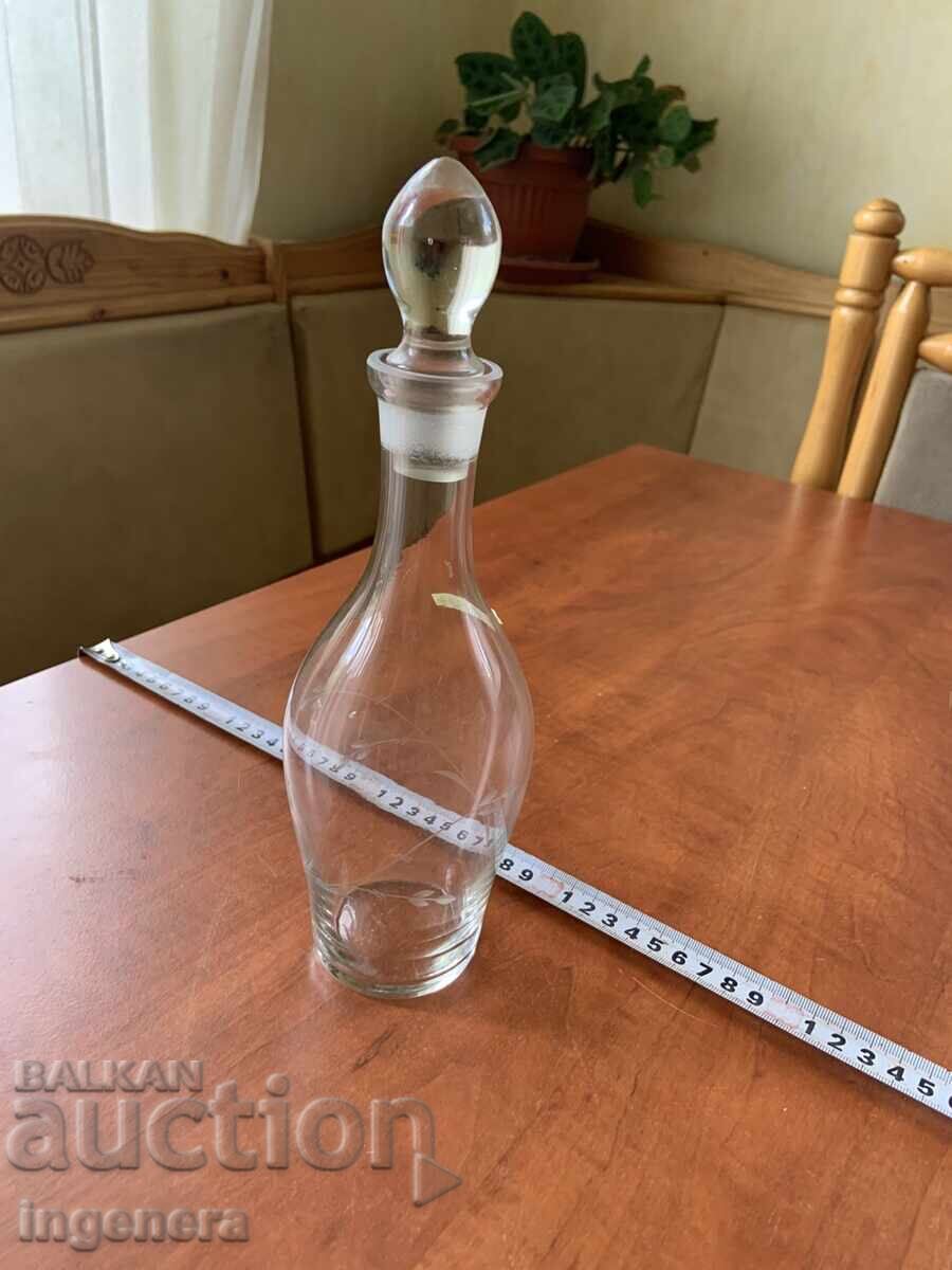 Thin-walled social era glass bottle for rakia, engraved - 500 ml Thin-walled social era glass bottle for rakia, engraved - 500 ml