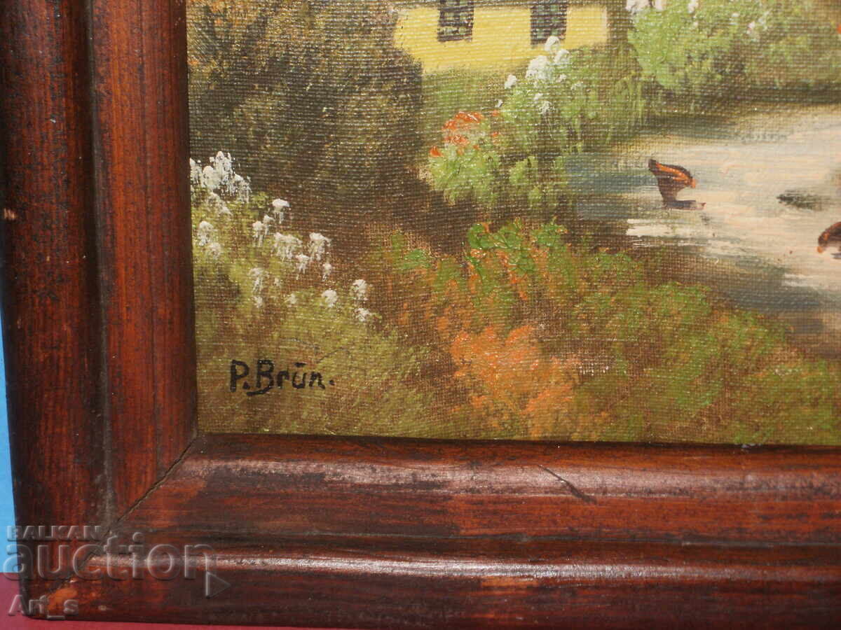 P. Brun - Peisaj olandez - ulei pe pânză - 5 P. Brun - Peisaj olandez - ulei pe pânză - 5