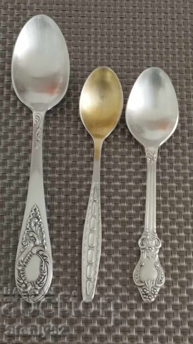 3 silver-plated melchior teaspoons for tea, coffee, dessert 3 silver-plated melchior teaspoons for tea, coffee, dessert