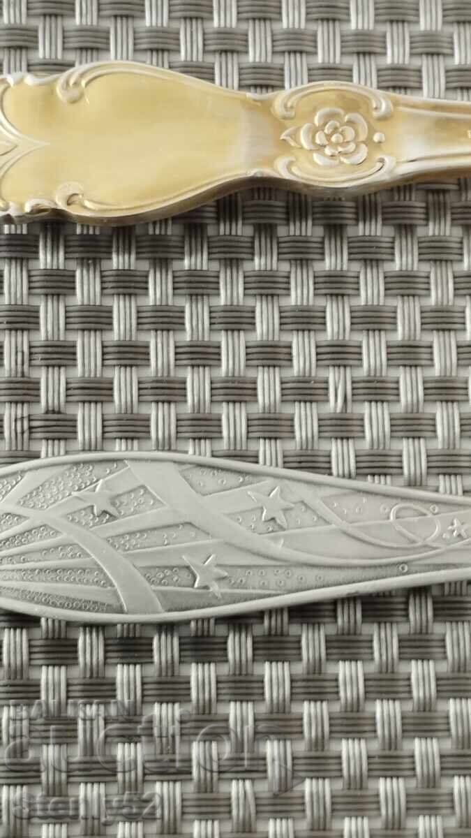 Delivery of Silver-plated, one with gold plating, melchior soup spoons Delivery of Silver-plated, one with gold plating, melchior soup spoons