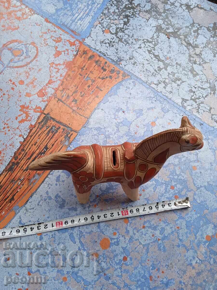 Old handmade ceramic piggy bank with price 41.00 BGN | € 20.96 Old handmade ceramic piggy bank with price 41.00 BGN | € 20.96