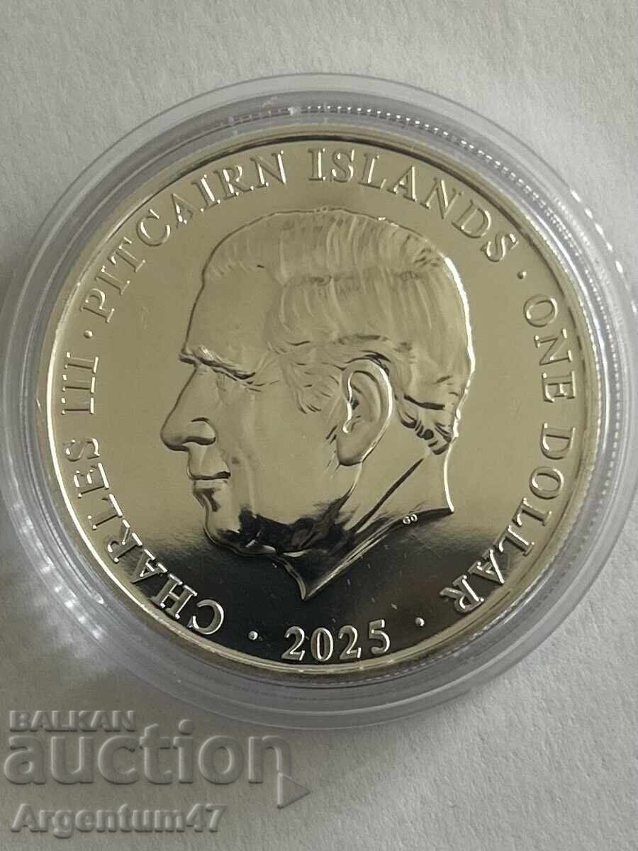 ΑΡΓΥΡΟΣ 1 OZ 2025 ΒΡΕΤΑΝΙΑ - ΝΗΣΙΑ ΠΙΤΚΕΡΝ ΦΙΔΙ - 5 ΑΡΓΥΡΟΣ 1 OZ 2025 ΒΡΕΤΑΝΙΑ - ΝΗΣΙΑ ΠΙΤΚΕΡΝ ΦΙΔΙ - 5