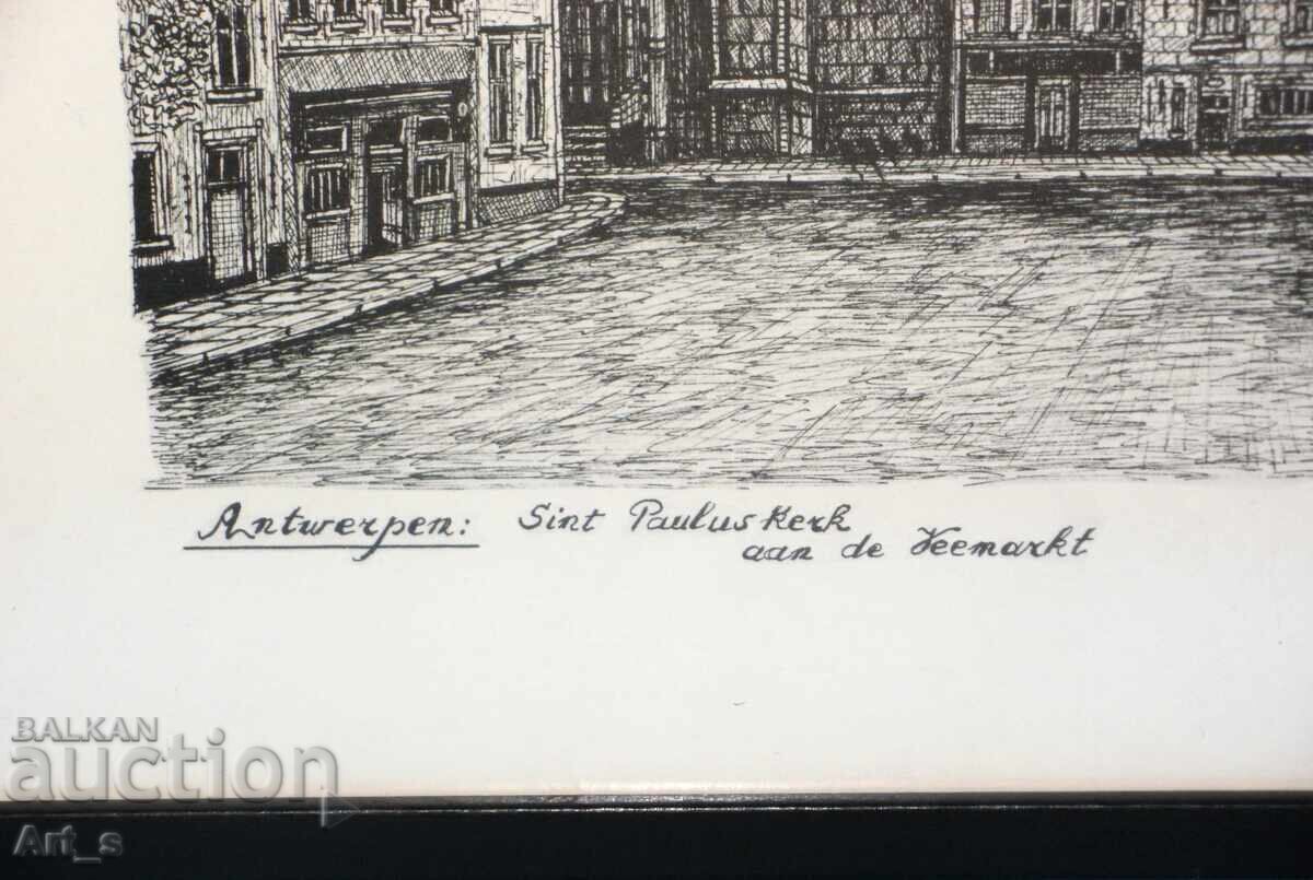 Delivery of Dutch ink graphic from 1978, framed Delivery of Dutch ink graphic from 1978, framed