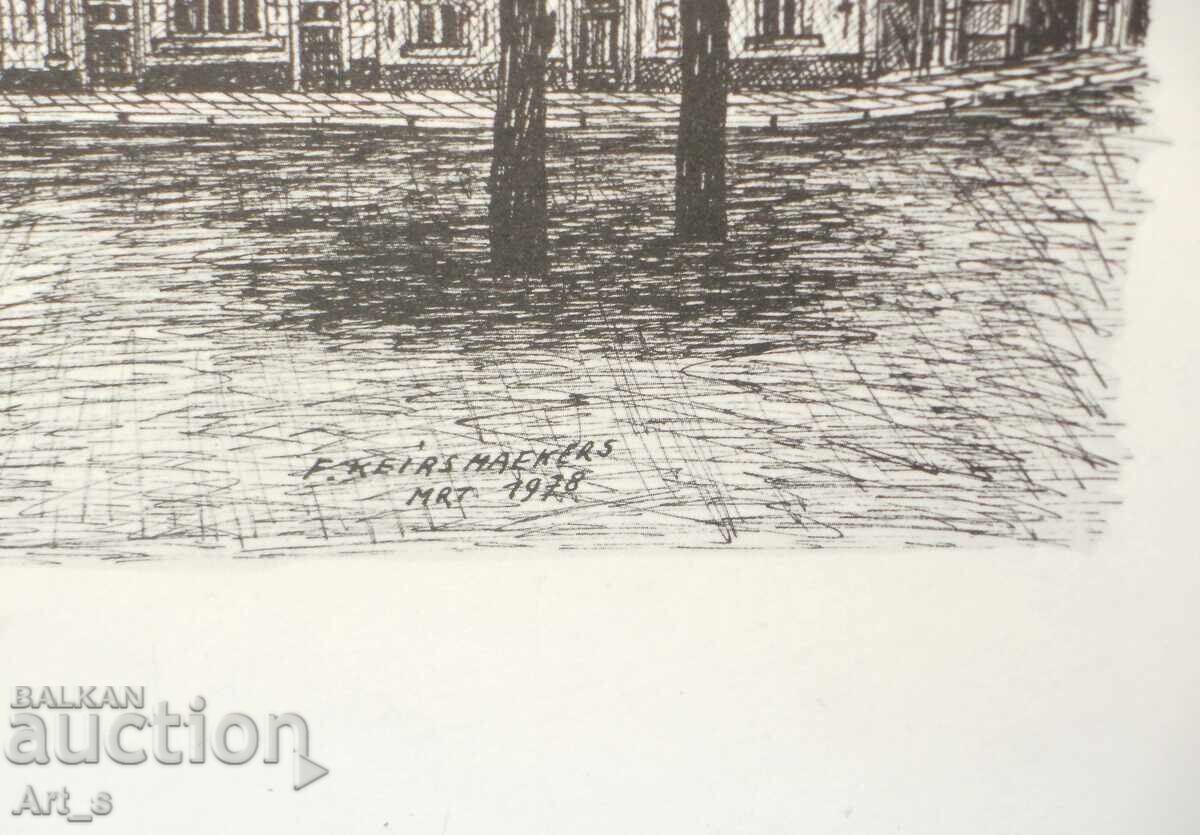 Dutch ink graphic from 1978, framed - 5 Dutch ink graphic from 1978, framed - 5