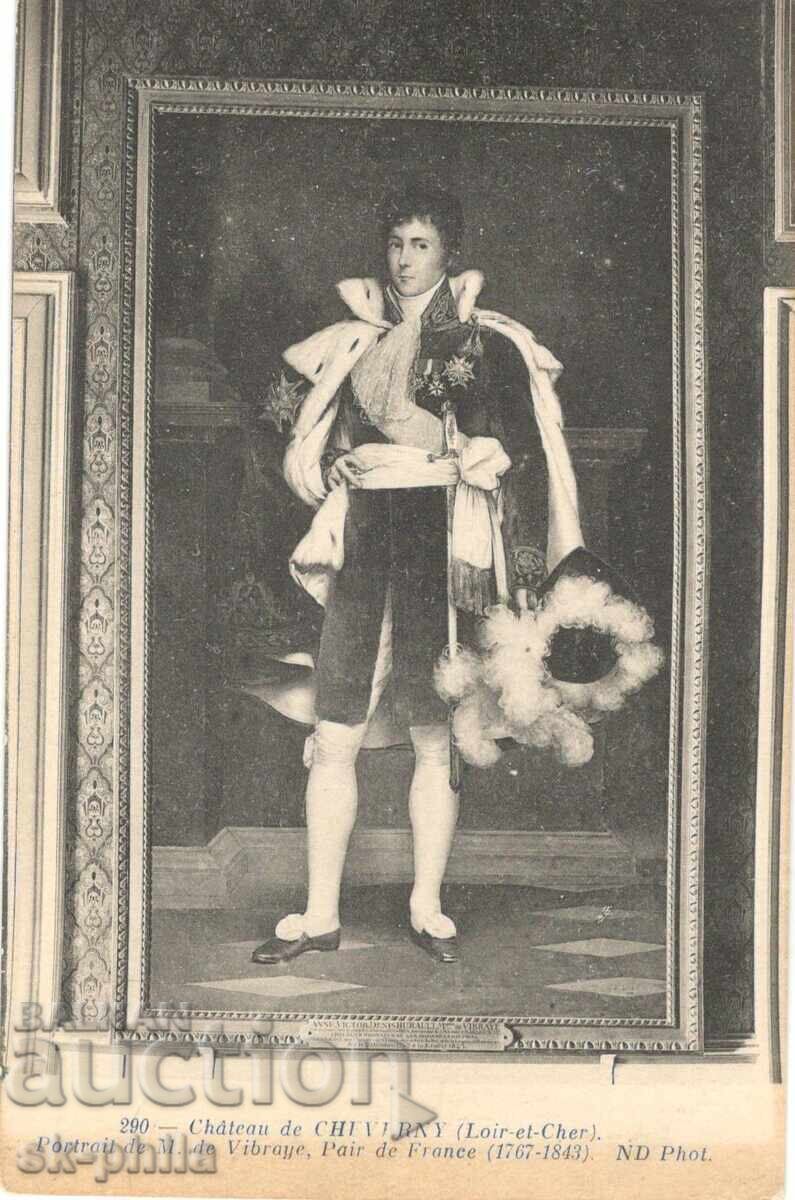 Old postcard - Cheverny Castle, Portrait of Vibraye