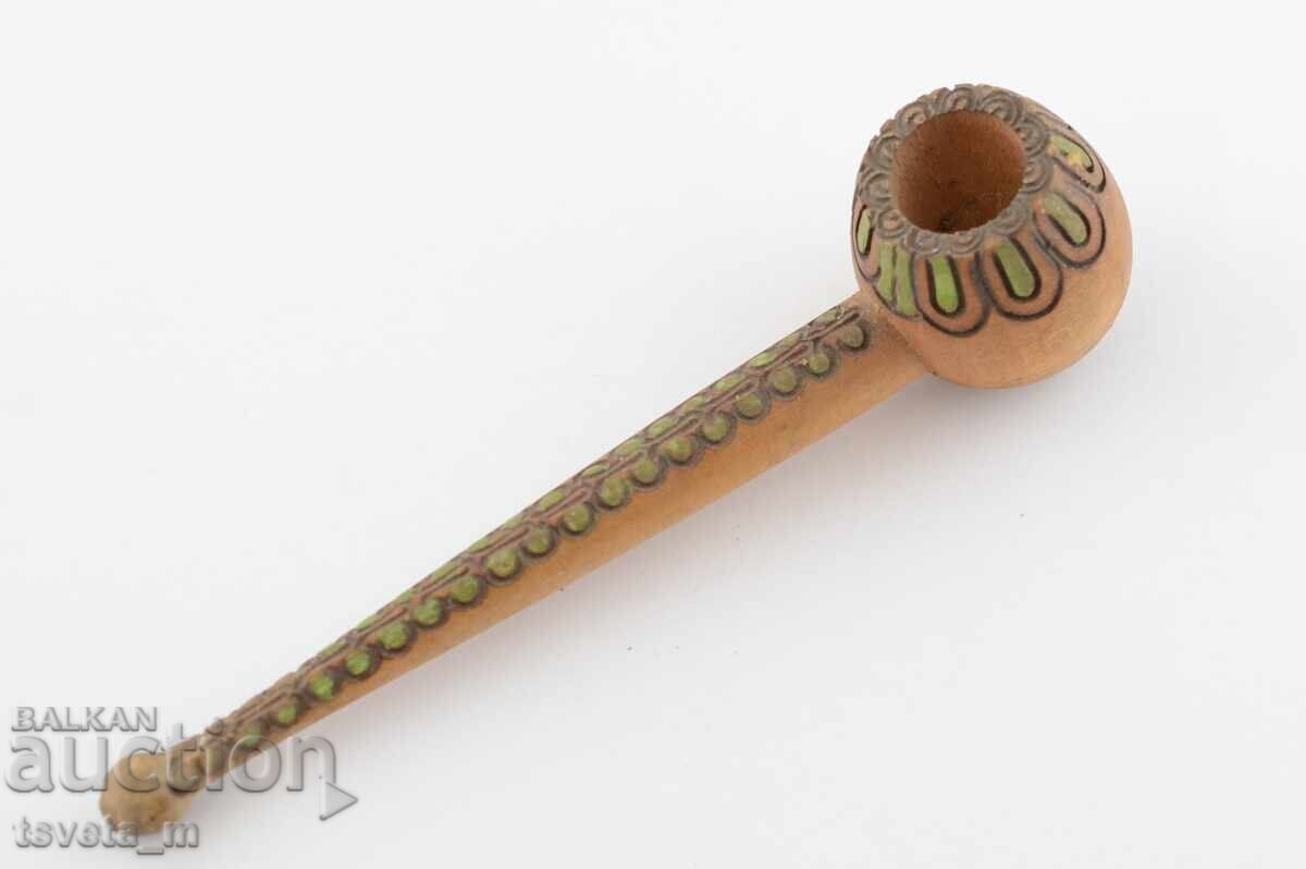 Ξύλινη πίπα, χειροποίητη πυρογραφία