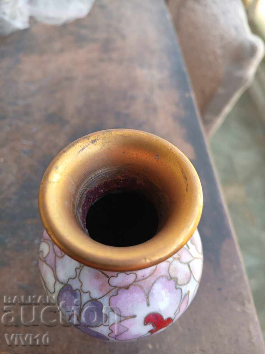 Antique enameled vase, cloisonné with price 70.00 BGN | € 35.79 Antique enameled vase, cloisonné with price 70.00 BGN | € 35.79