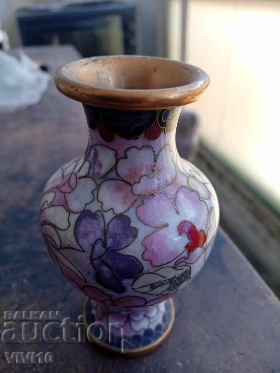 Vază veche email, cloisonné