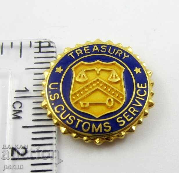Auction  USA Customs-Customs Service-Enamel-Rare Sign