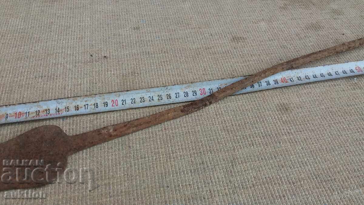 Auction  Wrought iron Revival-style fire poker, fire bellows for fireplace