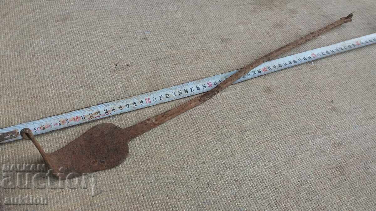 Wrought iron Revival-style fire poker, fire bellows for fireplace