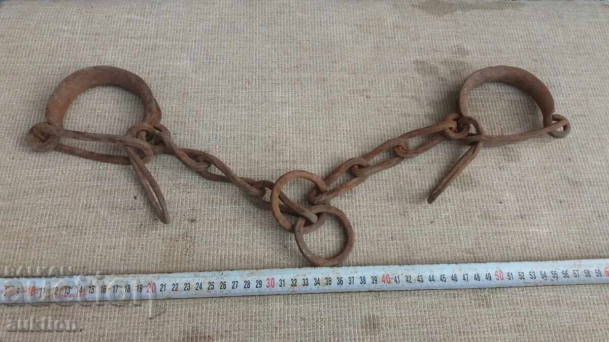Delivery of EXCELLENT FORGED RENAISSANCE SHACKS, HANDCUFFS, SHACKLES