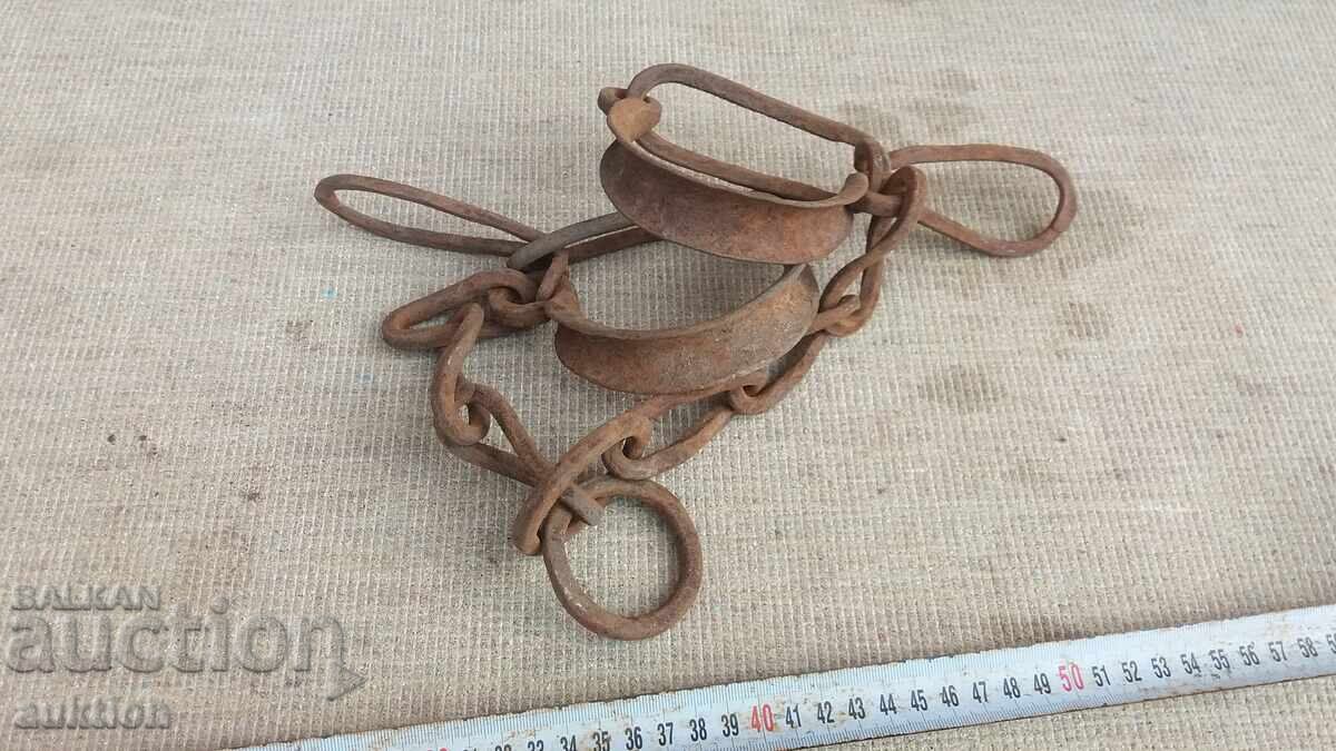 EXCELLENT FORGED RENAISSANCE SHACKS, HANDCUFFS, SHACKLES - 6