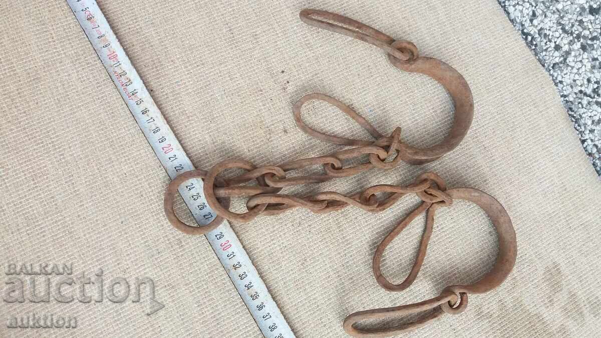 EXCELLENT FORGED RENAISSANCE SHACKS, HANDCUFFS, SHACKLES - 7