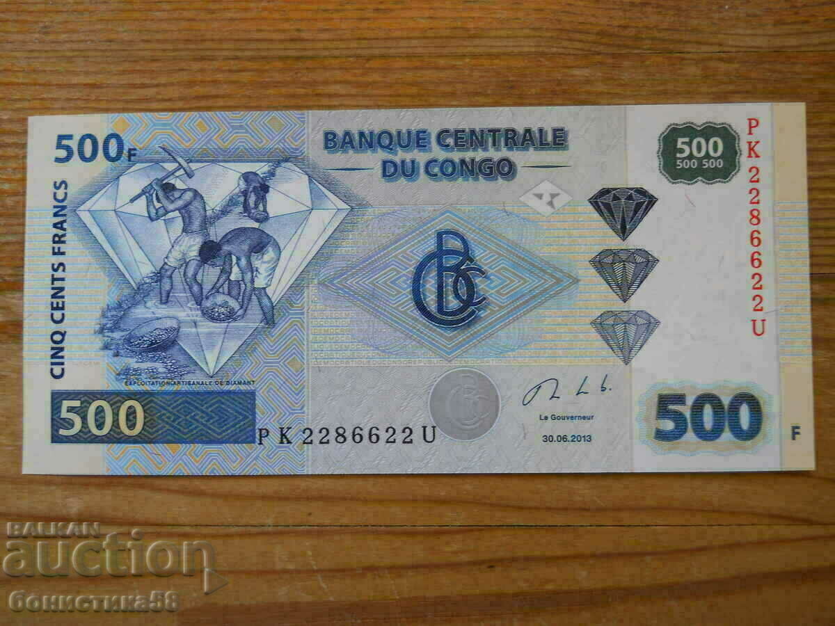 500 francs 2013 - Congo ( UNC ) 500 francs 2013 - Congo ( UNC )