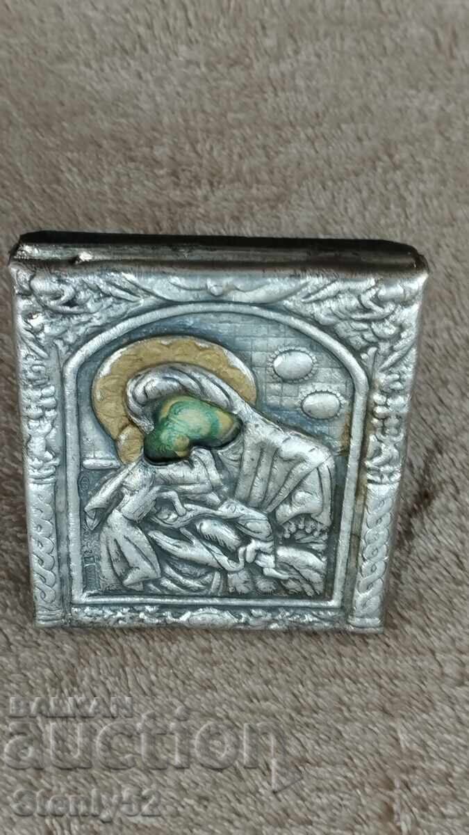 Pocket icon hardware, silver-plated. 6/7 cm. Tryruchitsa with price 25.00 BGN | € 12.78 Pocket icon hardware, silver-plated. 6/7 cm. Tryruchitsa with price 25.00 BGN | € 12.78