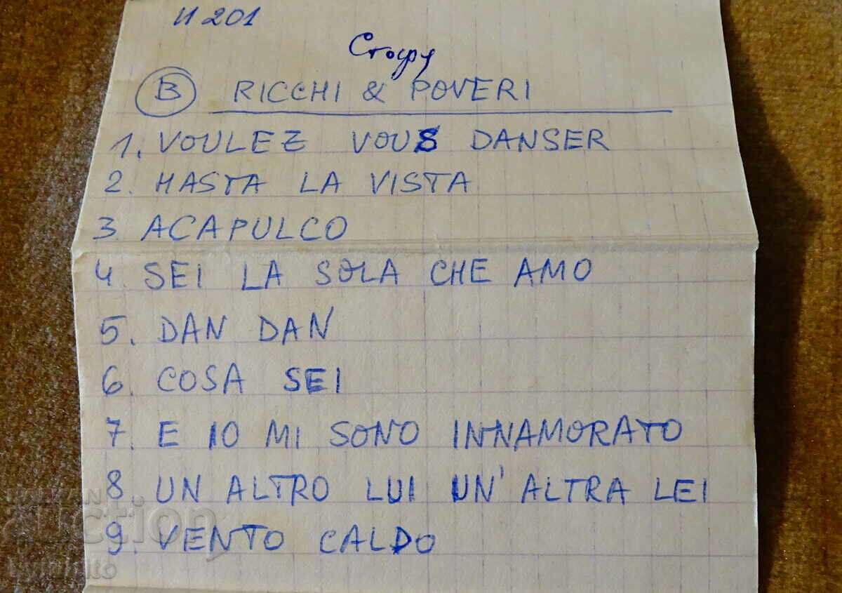 Delivery of Sony audio cassette with Great White and Ricchi & Poveri Delivery of Sony audio cassette with Great White and Ricchi & Poveri
