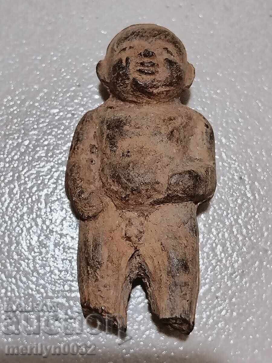 Veche jucărie pentru copii, figurină din ceramică din lut Veche jucărie pentru copii, figurină din ceramică din lut