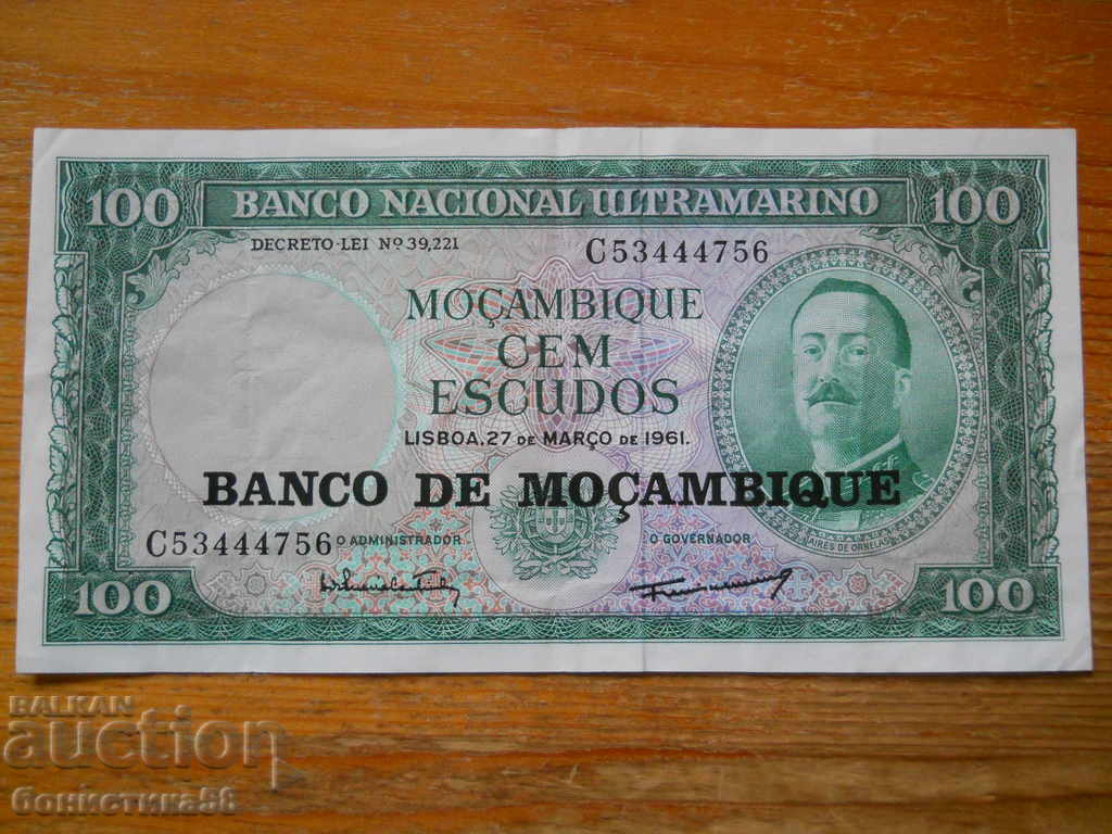 100 Escudos 1961 - Mozambique ( VF ) 100 Escudos 1961 - Mozambique ( VF )