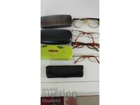 Old metal, hard cases for glasses and eyeglasses, frames