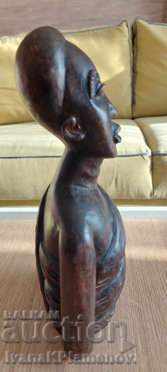 Sculptură în lemn Africa pentru cunoscători, excelentă - 5