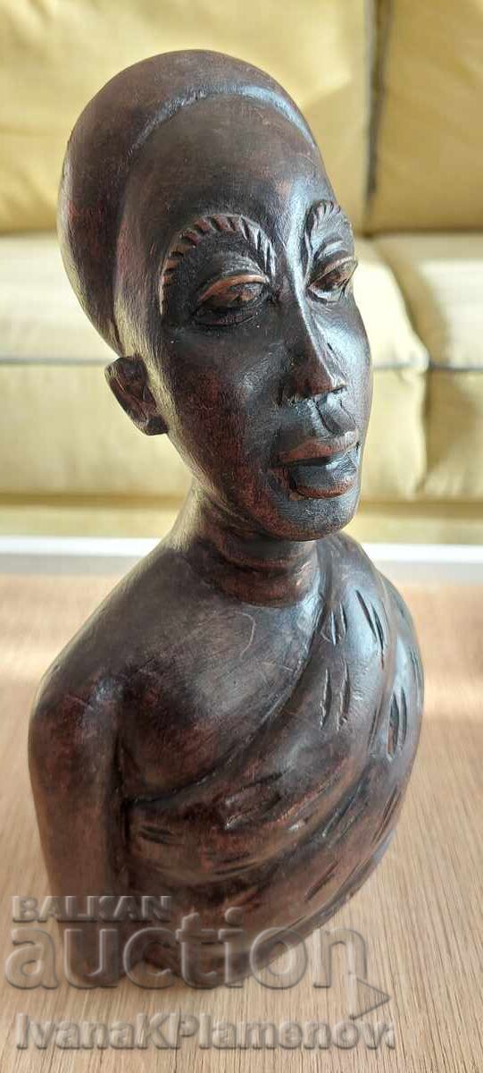 Sculptură în lemn Africa pentru cunoscători, excelentă - 6