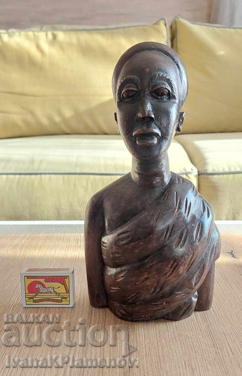 Sculptură în lemn Africa pentru cunoscători, excelentă - 7