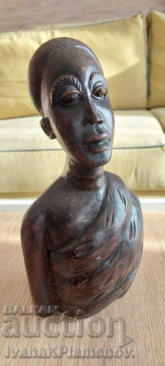 Sculptură în lemn Africa pentru cunoscători, excelentă
