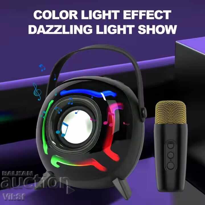 Delivery of Mini speaker SING-E ZQS1221W with 1 wireless microphone + RGB LED