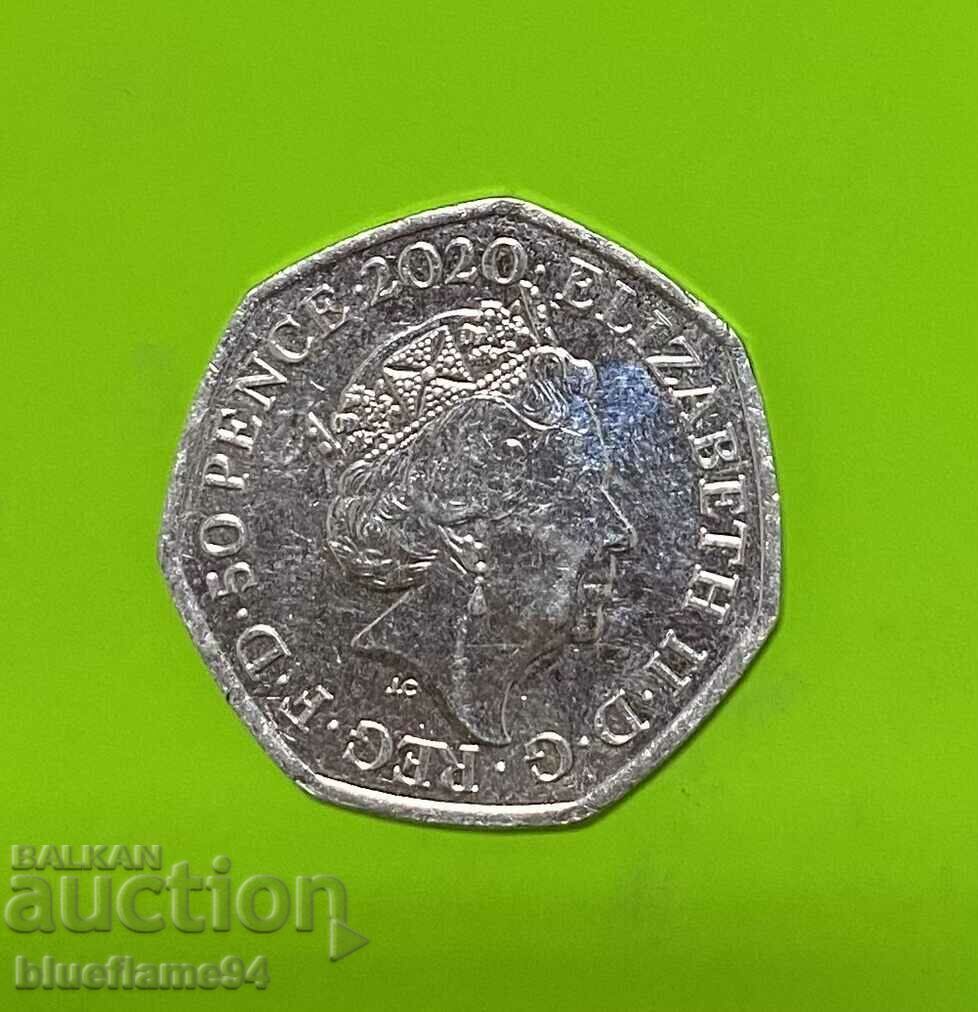 50 pence Great Britain 2020 with price 5.00 BGN | € 2.56 50 pence Great Britain 2020 with price 5.00 BGN | € 2.56