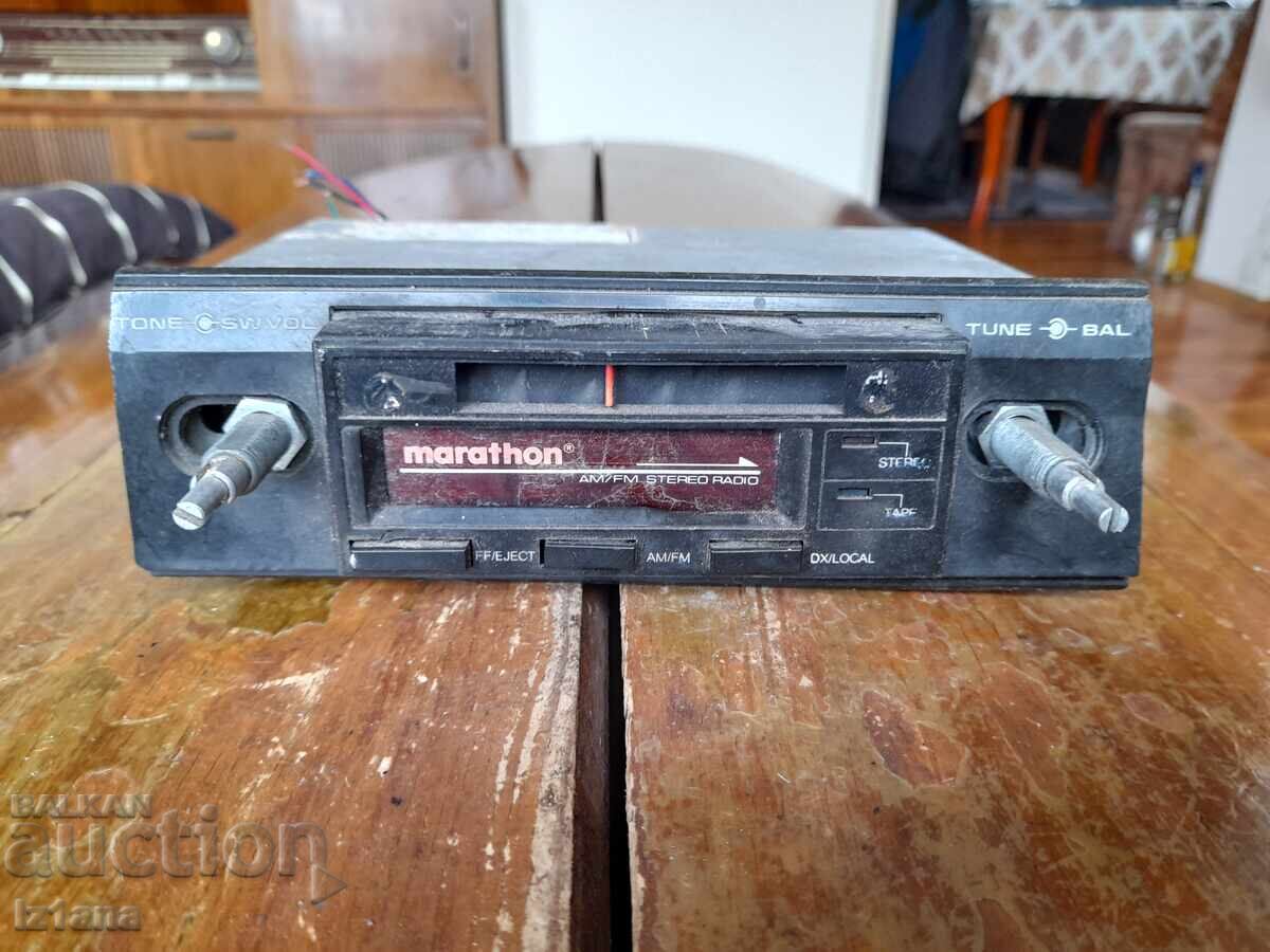 Old car radio, Marathon radio-cassette player with price 16.00 BGN | € 8.18 Old car radio, Marathon radio-cassette player with price 16.00 BGN | € 8.18