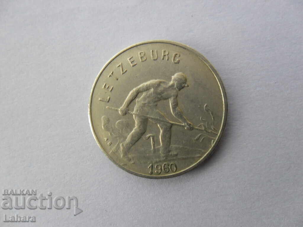 1 franc 1960 Luxemburg cu preț 1.00 BGN | € 0.51
