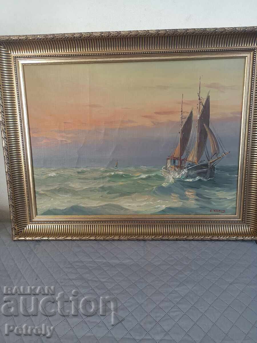 Голяма маслена картина с цена 250.00 лв. | € 127.82 Голяма маслена картина с цена 250.00 лв. | € 127.82