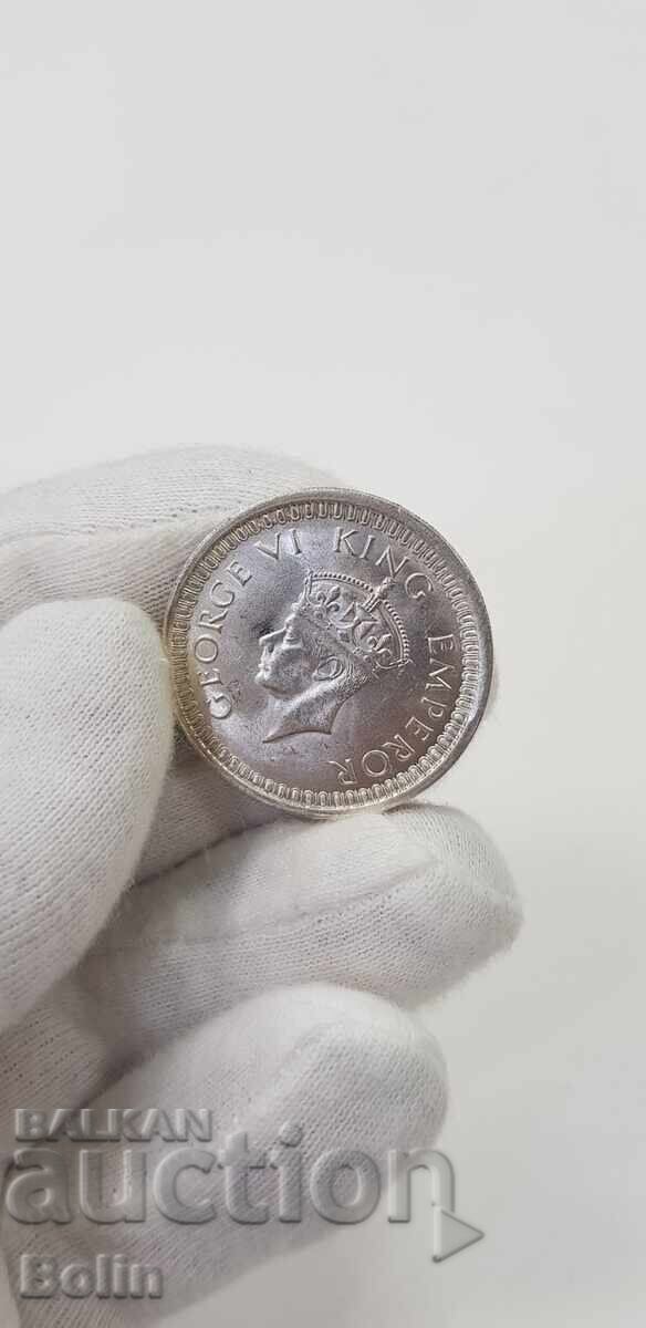 Top quality silver coin 1 Rupee India 1942 - 6 Top quality silver coin 1 Rupee India 1942 - 6