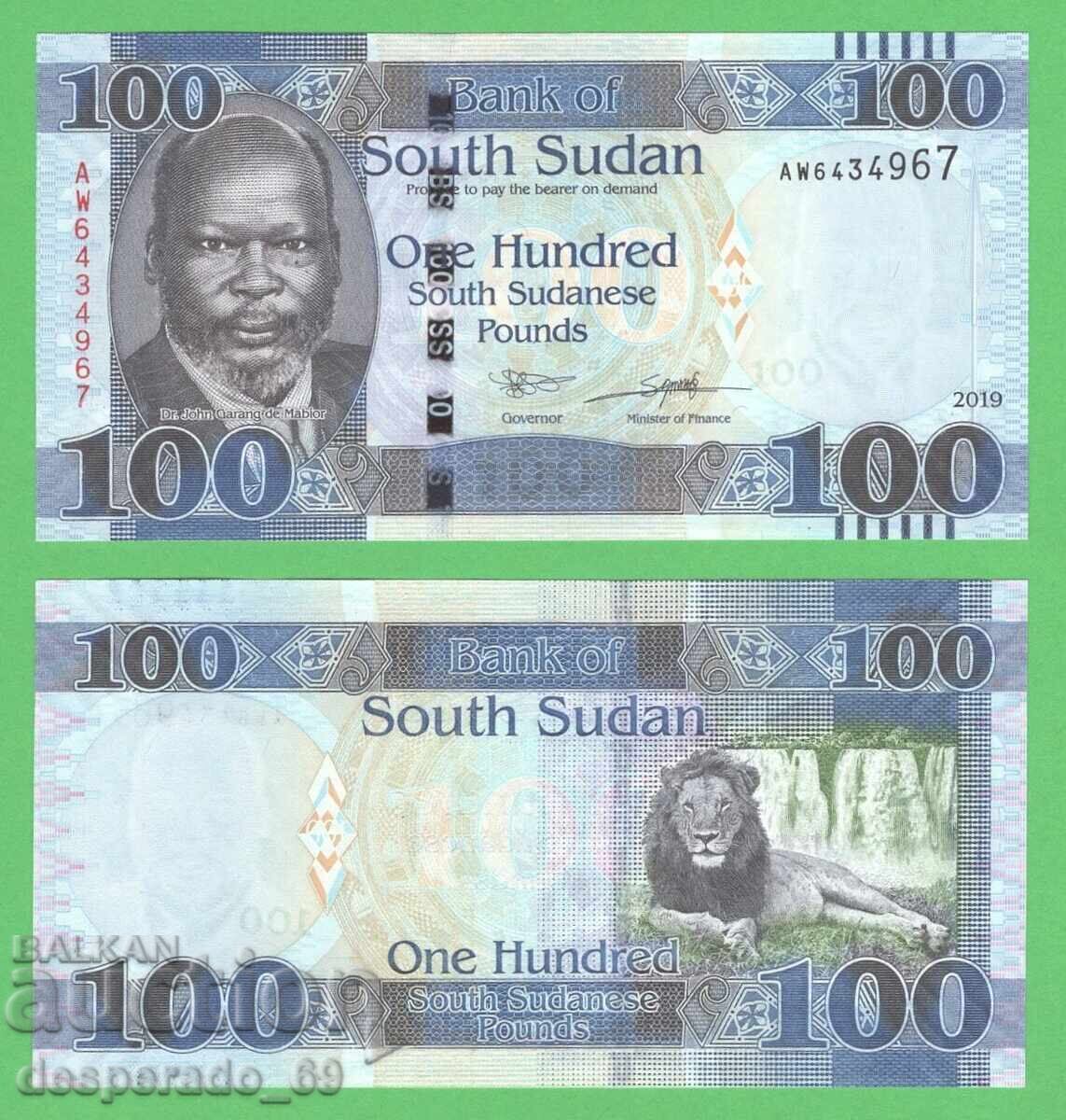 (¯`'•.¸ SUDANUL DE SUD 100 lire 2019 UNC ¸.•'´¯)