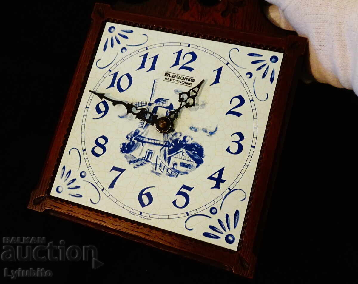Ceas de perete german Blessing, pictat Delft - 6 Ceas de perete german Blessing, pictat Delft - 6