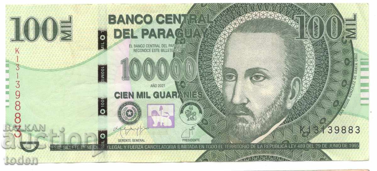 Paraguay-100 000 Guaranies-2021-P# 240d-Paper Paraguay-100 000 Guaranies-2021-P# 240d-Paper