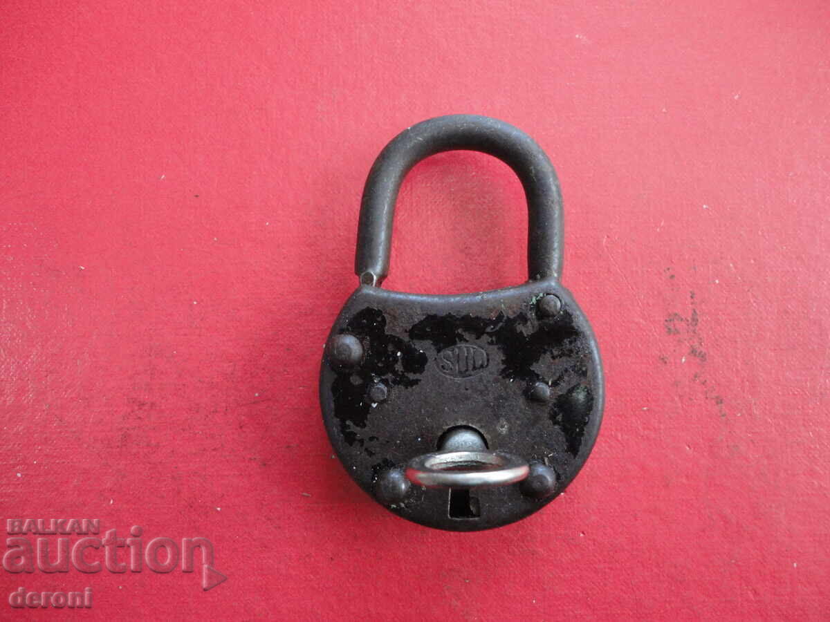 Antique German Padlock with Key, Sul 11 - 7