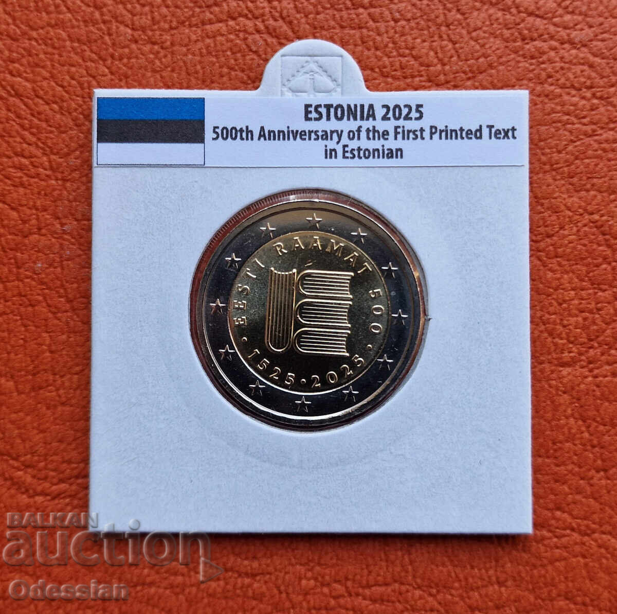 Estonia • 2 euro • 500 de ani de la prima tipăritură • 2025 Estonia • 2 euro • 500 de ani de la prima tipăritură • 2025