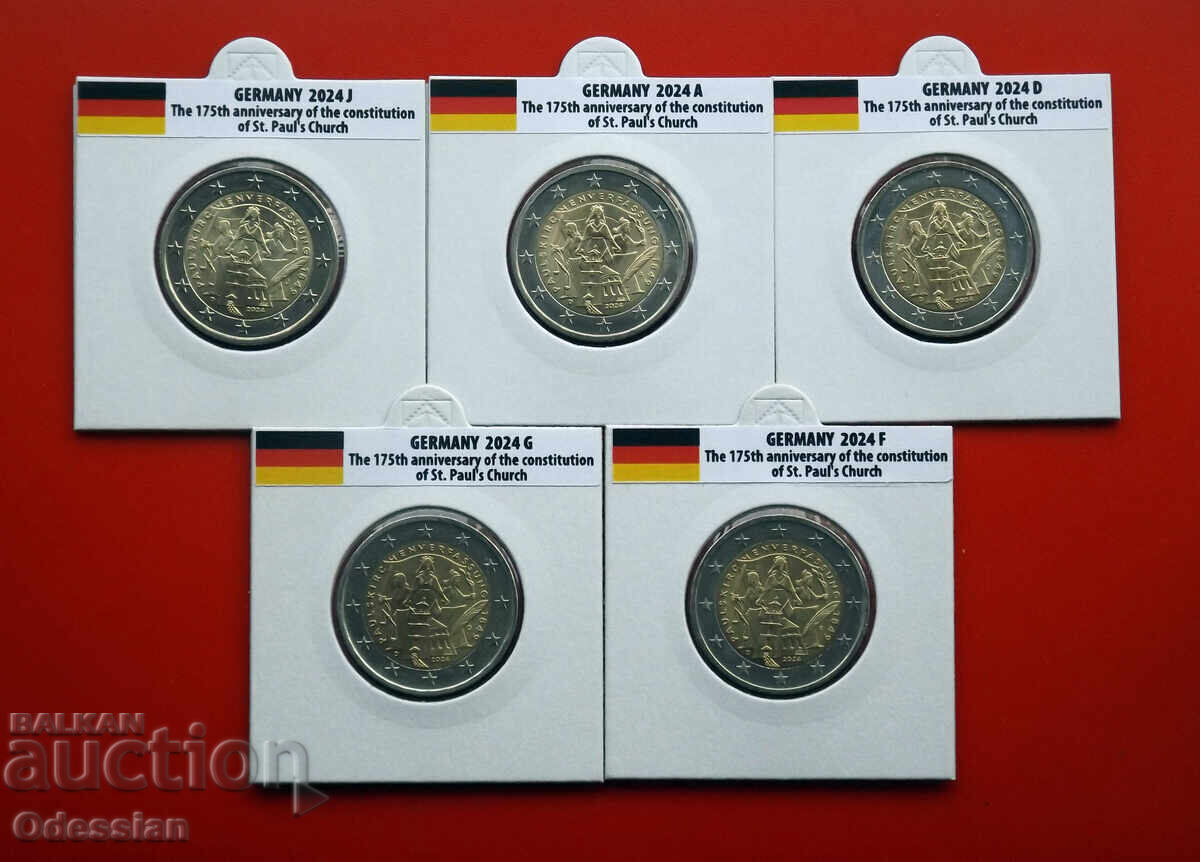 Germania • 2 euro-2024 • 175 ani de la const-ție • A, D, G, J, F