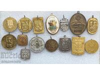 Lot medalioane cu orașe și sate bulgare