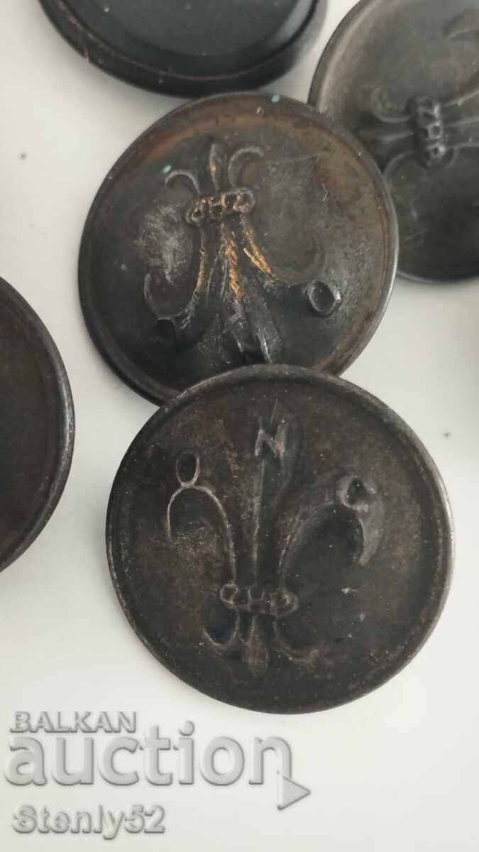 Lot 70 buc. nasturi oxidați metalici de uniformă