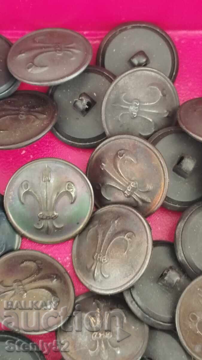 Λοτ 54 τμχ. μεταλλικά οξειδωμένα κουμπιά από στολή με τιμή € 13.50 | 26.40 BGN Λοτ 54 τμχ. μεταλλικά οξειδωμένα κουμπιά από στολή με τιμή € 13.50 | 26.40 BGN