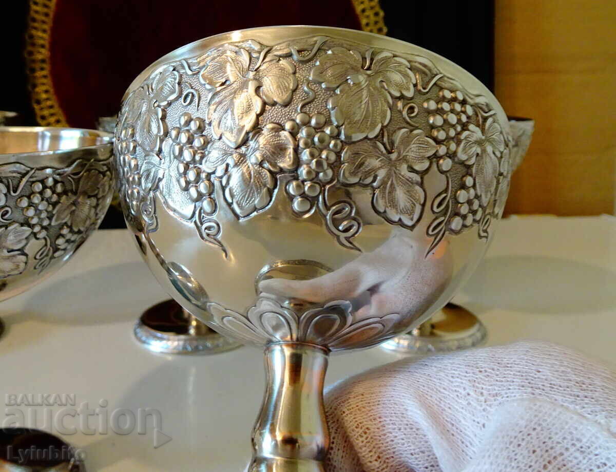 Silver-plated wine glasses, champagne glasses 2 pcs with price 178.00 BGN | € 91.01