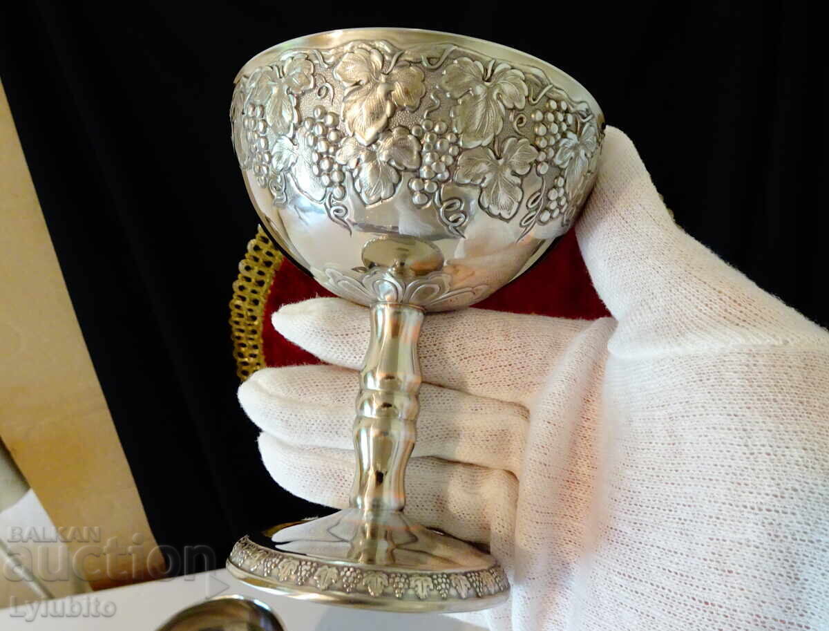 Silver-plated wine glasses, champagne glasses 2 pcs - 5