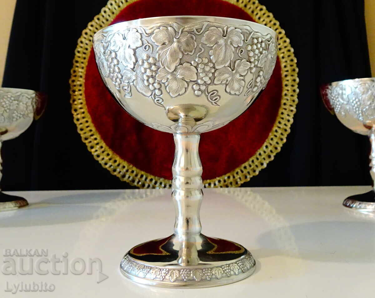 Silver-plated wine glasses, champagne glasses 2 pcs