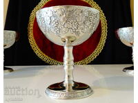 Ασημένιο σερβίτσιο ποτηριών κρασιού, σαμπάνιας 2 τμχ