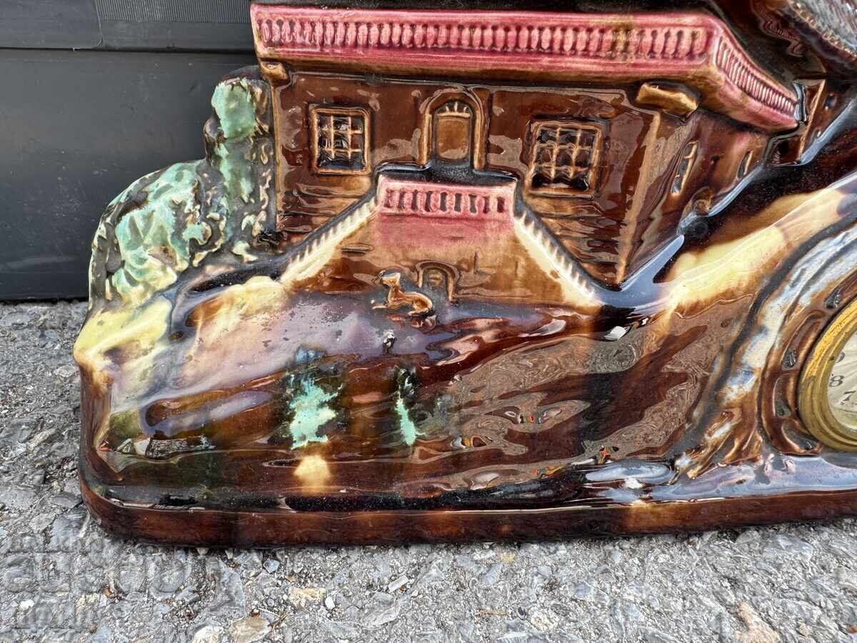 Auction Old Mechanical Ceramic Watch House Villa for Fireplace Auction Old Mechanical Ceramic Watch House Villa for Fireplace